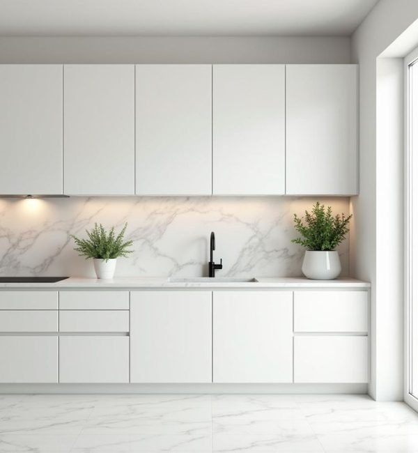 Monochromatic Marvel_ Minimalist Kitchen Design